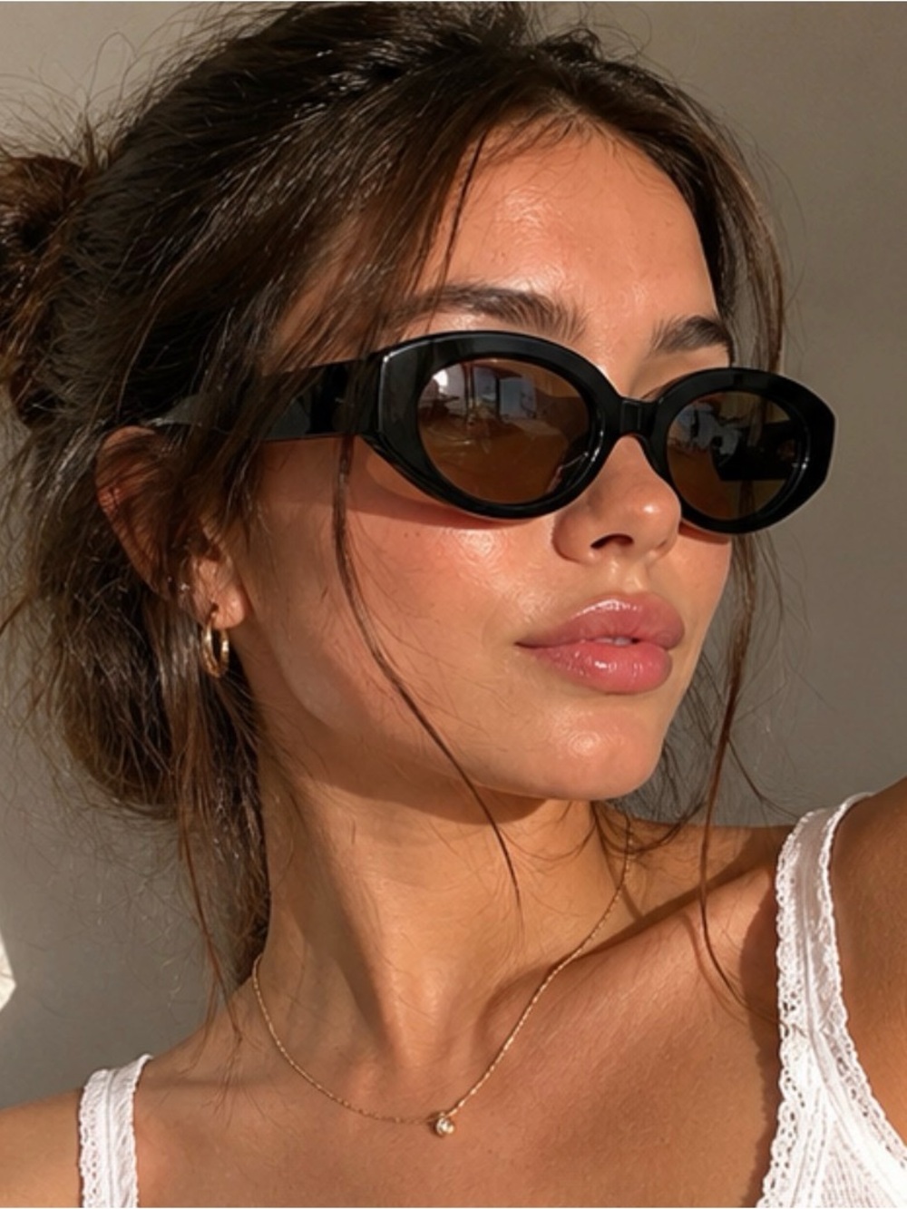 Black Oval Sunglasses for Women - Fashion UV Protection